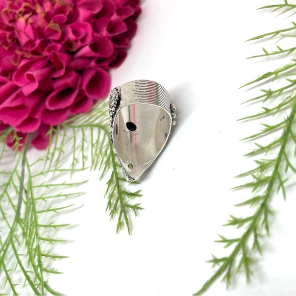 NEW⚜️STERLING SILVER Smoky Quartz Ornate Ring - Picture 6 of 12